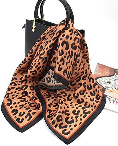 ANDANTINO 100% Mulberry Silk Square Scarf for Hair-25.6" X25.6'' Women Men Natural Silk Neckerchief Digital Printed Headscarf