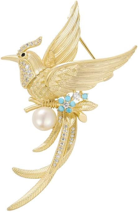 Animal Brooch Insect Bird Brooches Pearl Rhinestone Crystal Brooch 18k Gold-Plated Lapel Pins Jewelry Gifts Birthday Gifts for Women Men