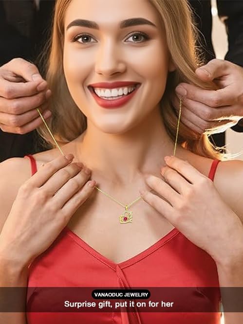 Birthstone Heart butterfly Necklace for Women, Infinity Pendant 14K Gold /18K White Gold Womens Necklaces, Jewelry Anniversary Birthday Christmas Gifts for Her Mom Wife﻿