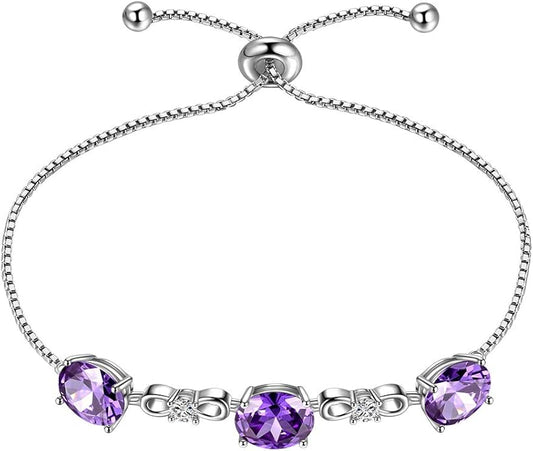Aurora Tears 925 Sterling Silver 12 Birthstones Necklace/Earring/Ring/Bracelet Women Birthstone Pendant Crystal Fashion Birthday Jewelry Christmas Gift for Girls Women