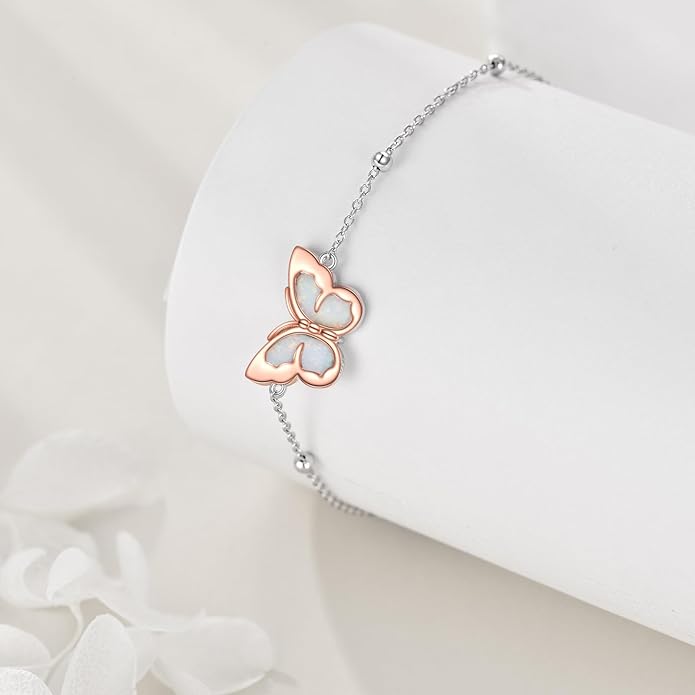 YFN Anklets Bracelet for Women Sterling Silver Butterfly Heart Tree Hummingbird Cardinal Anklet Charm Chain Bracelet Beach Foot Jewelry for Women
