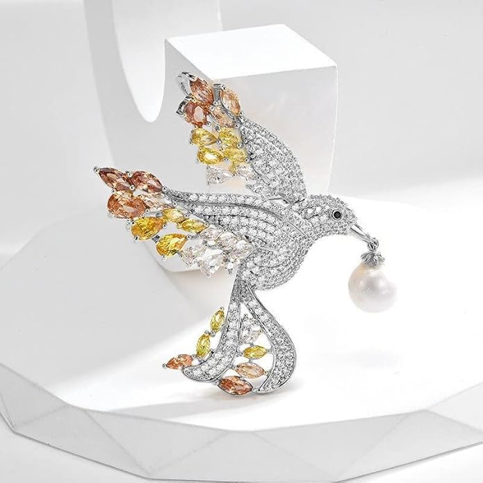 Animal Brooch Insect Bird Brooches Pearl Rhinestone Crystal Brooch 18k Gold-Plated Lapel Pins Jewelry Gifts Birthday Gifts for Women Men