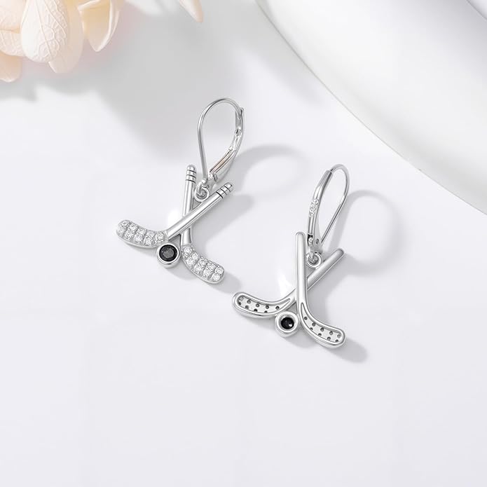 JUSTKIDSTOY 925 Sterling Silver Ball Earrings Sports Leverback Dangle Drop Earrings Jewelry Gifts for Women Girls