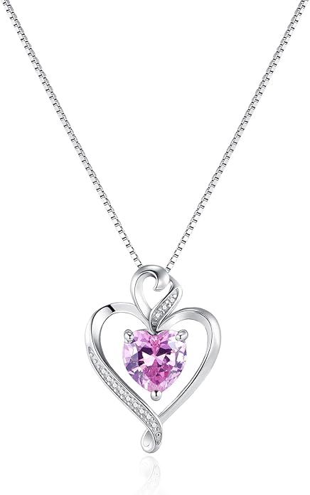 Heart Necklaces for Women 925 Sterling Silver Pendant Necklace Rose Gold Plated White Gold/14K Gold Plated Love Necklace for Her Girlfriend Wife Valentines Day Birthday Women Jewelry 18"+2"