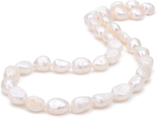 BEADIA Natural Pearl Beads 6-7mm White Freshwater Cultured Loose Gemstone Beads for DIY Jewelry Making 13.8''/Strand