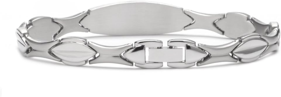LinnaLove Fashion Shiny medical alert bracelet with Free Engraving Stainless steel Medical id bracelet for Women