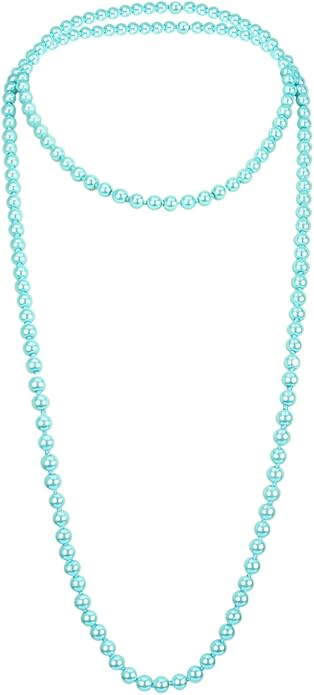 Fashion Faux Pearls Pendants 1920s Beads Cluster Long Pearl Necklace for Costume Party Jewelry 55"