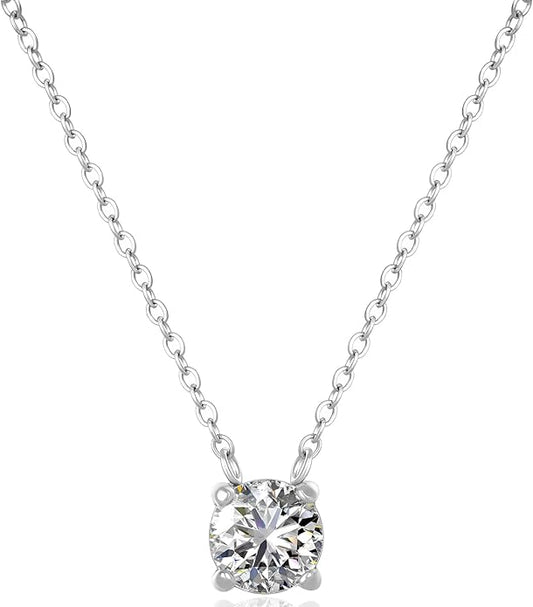 18K Gold Plated Pendant Necklaces for Women, 5A Cubic Zirconia Ice Flower Cut, Hypoallergenic & Tarnish Resistant, Elegant Gift for Her, Anniversary Fashion Jewelry