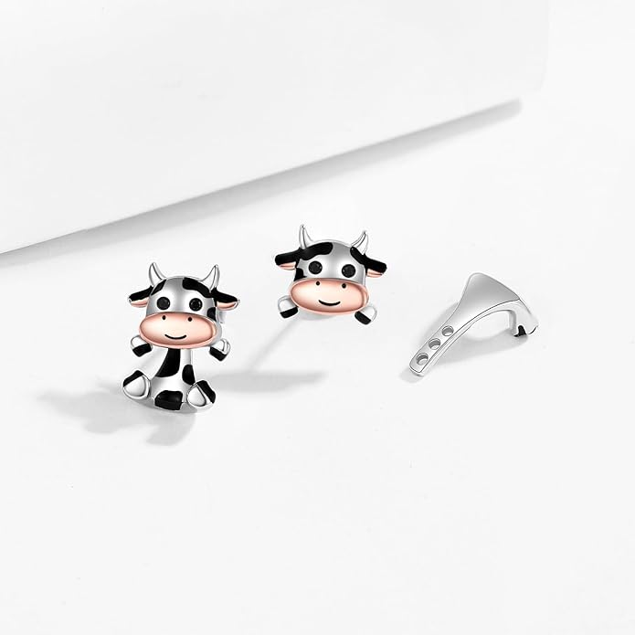 Animal Jacket Earrings for Womens 925 Sterling Silver Axolotl Pug Cat Goat Earrings Cute 3D Earrings Jacket Hypoallergenic