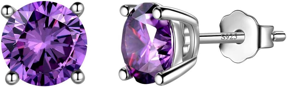 Aurora Tears 925 Sterling Silver 12 Birthstones Necklace/Earring/Ring/Bracelet Women Birthstone Pendant Crystal Fashion Birthday Jewelry Christmas Gift for Girls Women