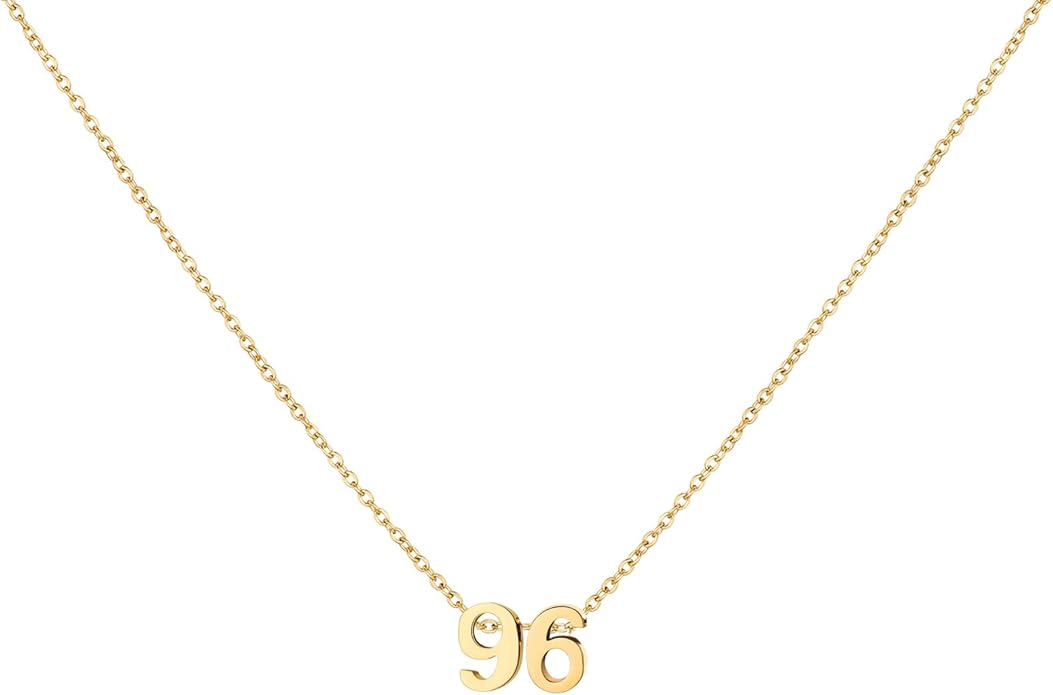 Number Necklace for Women Dainty 18K Gold Plated Pendant Necklace Charm Birth Month Personalized Jewelry Birthday Gift