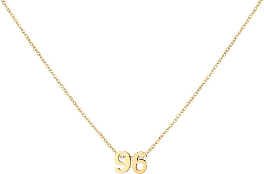 Number Necklace for Women Dainty 18K Gold Plated Pendant Necklace Charm Birth Month Personalized Jewelry Birthday Gift