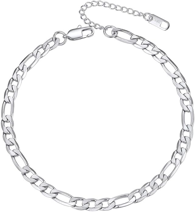 PROSTEEL Stainless Steel Chain Anklets for Women, Silver/Gold Tone, Ankle Bracelets Hypoallergenic, 8-10.5 Inch Adjustable, Come with Box