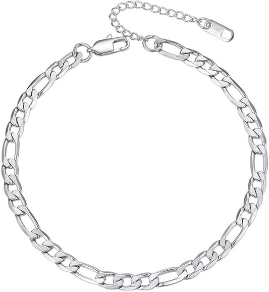 PROSTEEL Stainless Steel Chain Anklets for Women, Silver/Gold Tone, Ankle Bracelets Hypoallergenic, 8-10.5 Inch Adjustable, Come with Box