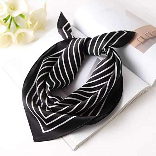 ANDANTINO 100% Mulberry Silk Square Scarf for Hair-25.6" X25.6'' Women Men Natural Silk Neckerchief Digital Printed Headscarf