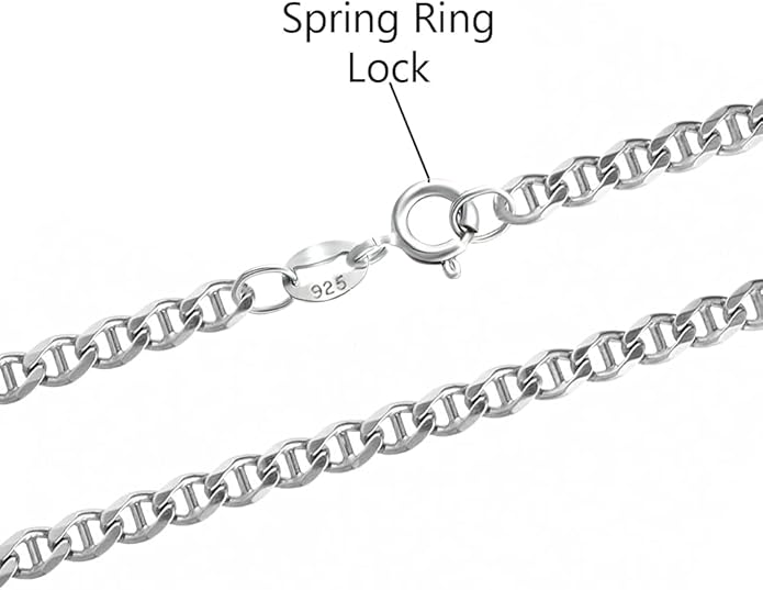 Savlano 925 Sterling Silver Solid Italian Figaro, Rope,Herringbone, Curb, Ball Bead, Snake, Mariner Chain Anklet for Women, Comes in 0.8mm - 5mm With Gift Box
