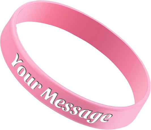 50Pcs Custom Silicone Wristbands Personalized Debossed Rubber Bracelets for Motivation, Party favors, Events, Birthdays, Awareness
