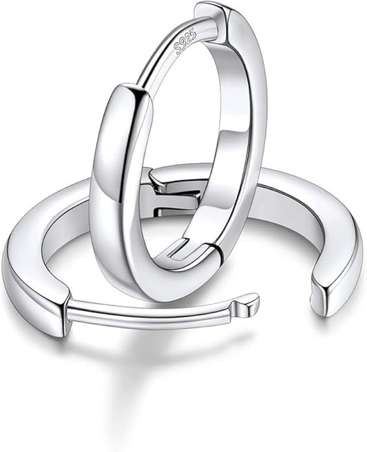 FaithHeart Sterling Silver Hoop Earrings for Women, Hypoallergenic Huggie Hoop Earrings Lightweight Small Cartilage Earrings Hoop Earring Dainty Everyday Earrings 6/8/10/12/14/15/16/18/20mm