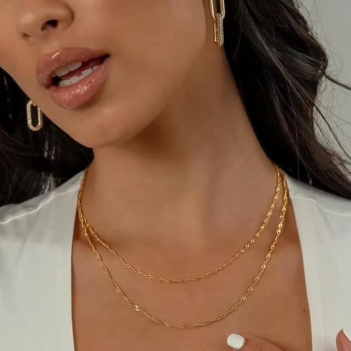 925 Sterling Silver Singapore Chain Lobster Clasp Paperclip Necklace for Women Sparkling Chain 2mm2.5mm3mm4mm5mm Gifts for Her