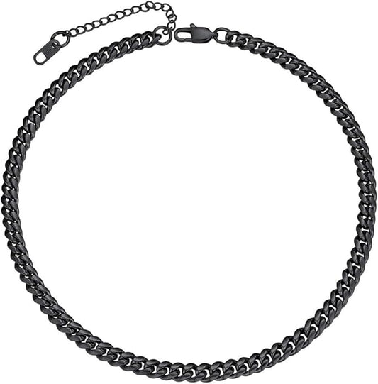 ChainsPro Chunky Miami Cuban Link Chains for Men,Stainless Steel Cuban Chain Necklace,4.8/6/10/14mm Width,No Tarnish& Thick Hip Hop Jewelry,18-30 inch Length, Black/Gold Plated/Silver,Send Gift Box