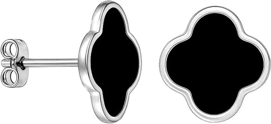 LeCalla 925 Sterling Silver Drop Earrings | Mother of Pearl Clover Earring | Mother of Pearl Stud Earring | Zirconia MOP Drop Dangle Hoop Earrings for Women