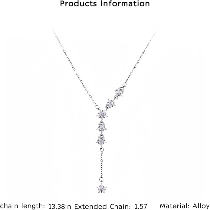 Irregular Y2k Long Y-shaped Necklace with Zircon Inlaid Sparkling Brick Tassel Pendant Double-Layer Chain High-end Fashion Accessory Women's