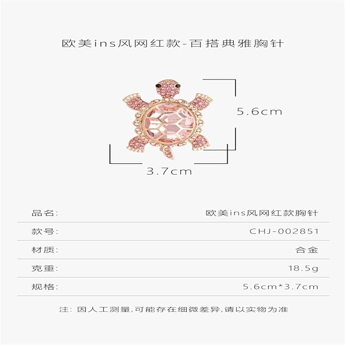 Cute Tortoise Brooch for Women,Rhinestone Crystal Turtle Tortoise Shell Brooch Pins Vintage Animal Lapel Pins Fashion Clothing Accessories Decorative Jewelry Mother's Day Easter
