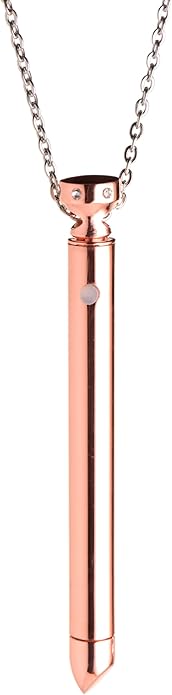 Charmed Silver 7X Vibrating Y Necklace for Women, Sexy Silver Bar Pendant with Chain Necklace, Rechargeable 2-in-1 Necklace Jewelry with Rhinestones