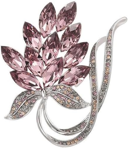 Flower Brooch Pin - Rhinestone Flower Pin 18k Gold Plated - Thanksgiving Day, Birthday, Wedding Gifts for Mom, Wife