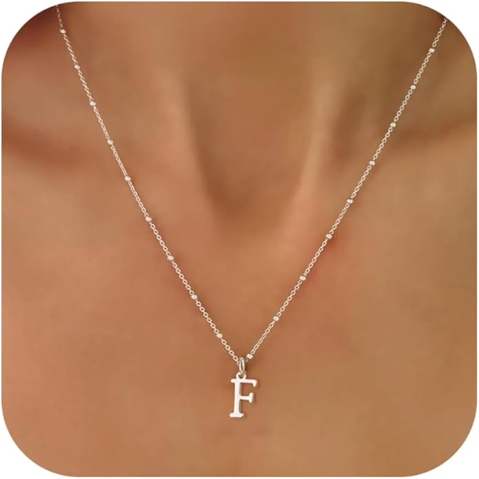 Initial Necklaces for Women Dainty Gold Letter Pendant Necklace 14k Gold Plated A-Z Name Necklaces Cute Charm Choker Necklace Fashion Accessories Non Tarnish Trendy Jewelry Gift