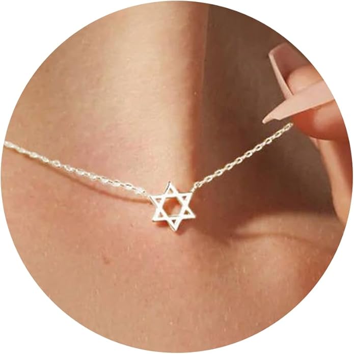Gold Necklace for Women-14k Gold Plated Infinity Necklace Star Of David Necklace Evil Eye Cross Pendants Heart Dainty Gold Necklace For Women