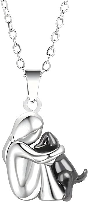 925 Sterling Silver Hug Necklace For Women And Men, 14K Yellow Gold Hugged Dog Necklace, Mom And Hug, Hug Angel Wings Pendant, Two Hands Hugs And Kisses Necklace, Hugging Necklaces For Women