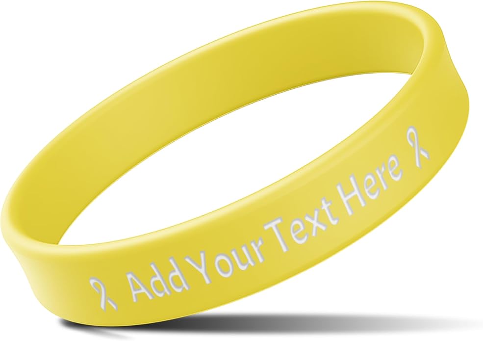 Custom Rubber Bracelets with Text Logo Clipart Customizable Bracelet Personalized 1/2 Inch Silicone Wristbands for Awareness, Events, Support, Promotions