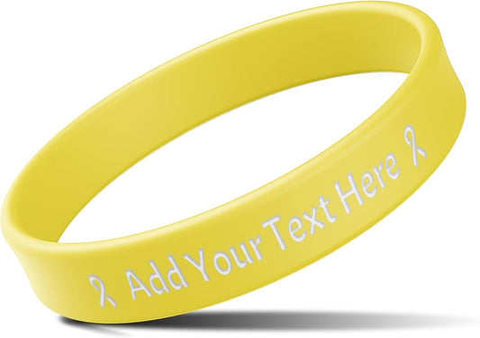 Custom Rubber Bracelets with Text Logo Clipart Customizable Bracelet Personalized 1/2 Inch Silicone Wristbands for Awareness, Events, Support, Promotions