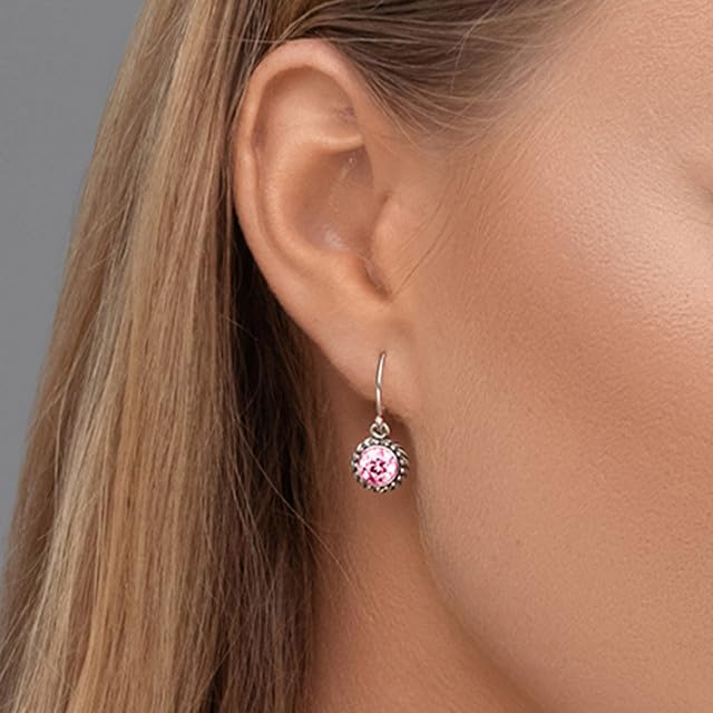 JEAN RACHEL JEWELRY 925 Sterling Silver Dangle Earrings for Women - Rope with Cubic Zirconia Vintage Design - Hypoallergenic, Lead & Nickel Free - Artisan Handcrafted Statement Earrings