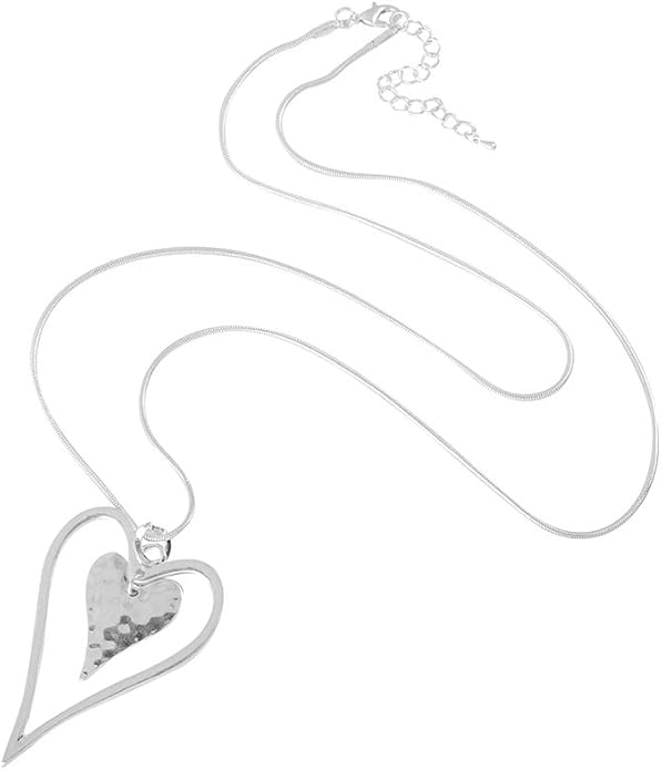 Long Heart Necklace for Women Gold Chain Pendant Y Necklace Set Statement Pendant Chic Jewelry With
