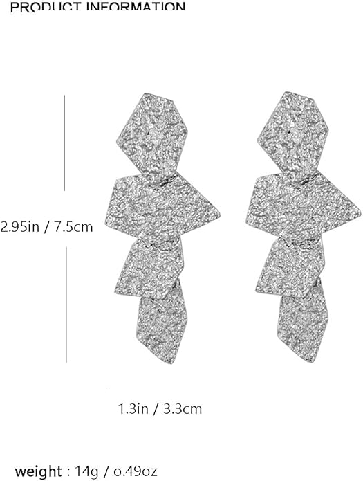 Ginkgo Leaf Flower Earrings, Gold Geometric Statement Earring, Big Fashion Design Boho Drop Dangle Earrings