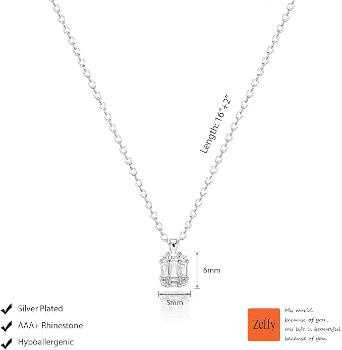 Zeffy Diamond Necklaces for Women, Dainty Gold Necklace 18k Gold Plated Layered Necklaces Simple Gold CZ Diamond Pendant Necklaces for Women Trendy Jewelry Gifts for Girls