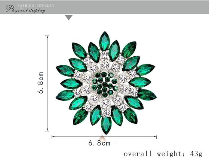 Rhinestone Sunflower Brooch for Women Sparkling Cubic Zirconia Flower Brooch Pin Elegant Large Crystal Floral Lapel Pin Dainty Clothing Hat Bag Accessories Christmas Wedding Bridal Birthday Jewelry
