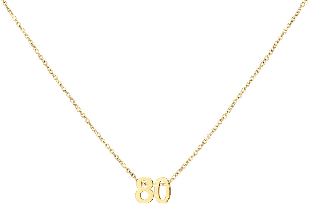 Number Necklace for Women Dainty 18K Gold Plated Pendant Necklace Charm Birth Month Personalized Jewelry Birthday Gift