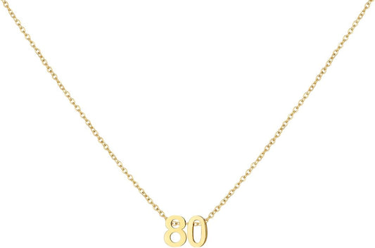 Number Necklace for Women Dainty 18K Gold Plated Pendant Necklace Charm Birth Month Personalized Jewelry Birthday Gift