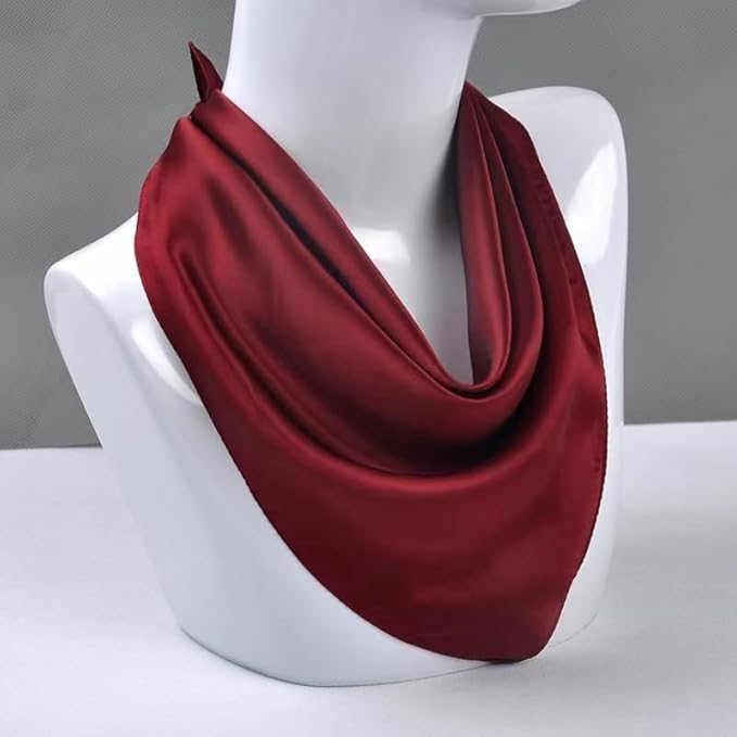 ANDANTINO 100% Mulberry Silk Square Scarf for Hair-25.6" X25.6'' Women Men Natural Silk Neckerchief Digital Printed Headscarf