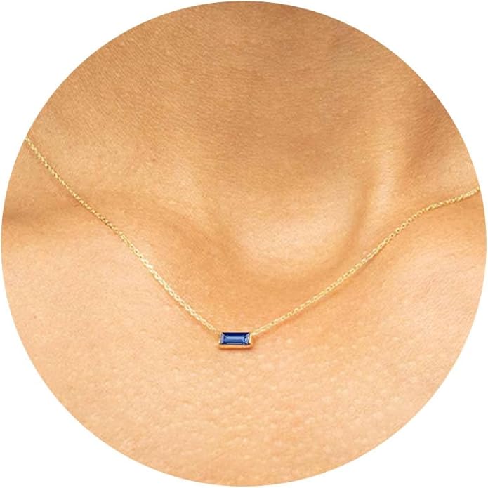 JSJOY Gold Birthstone Necklace for Women Dainty Birthstone Pendant Necklace for Teens Birthday Gifts Jewelry for Mothers Wife Grandma Graduation Gifts for Teenagers