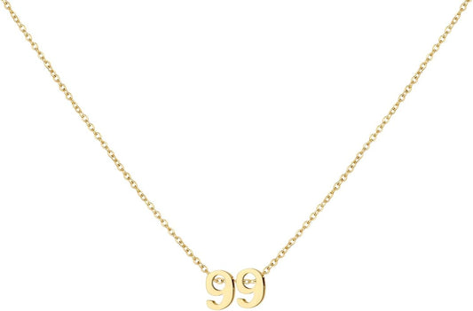 Number Necklace for Women Dainty 18K Gold Plated Pendant Necklace Charm Birth Month Personalized Jewelry Birthday Gift