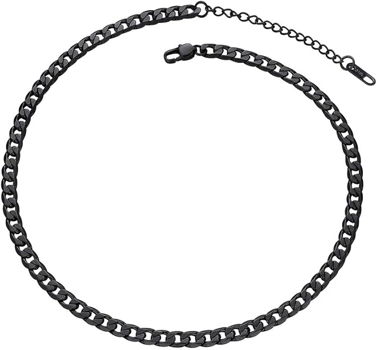 PROSTEEL 316L Stainless Steel Cuban Link Chain Necklaces for Men, Black/18K Gold Plated, Hypoallergenic Jewelry, 4mm-13mm, 14"-30", Come with Box