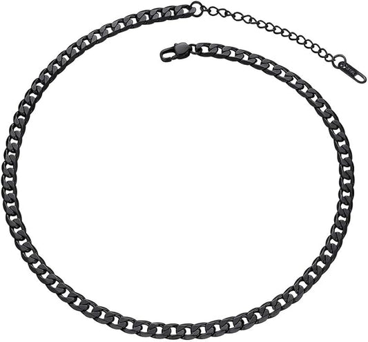 PROSTEEL 316L Stainless Steel Cuban Link Chain Necklaces for Men, Black/18K Gold Plated, Hypoallergenic Jewelry, 4mm-13mm, 14"-30", Come with Box