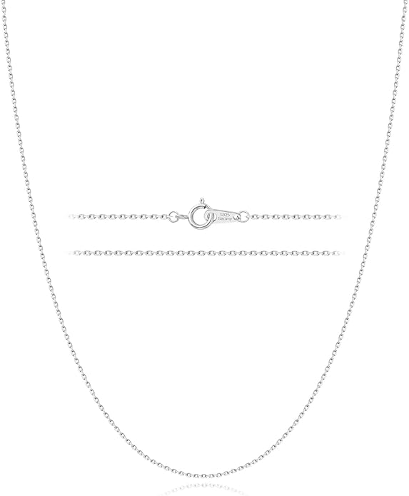 Gacimy 925 Sterling Silver Chain for Women, 1mm 1.3mm 1.5mm 1.8mm Cable Chain Necklaces