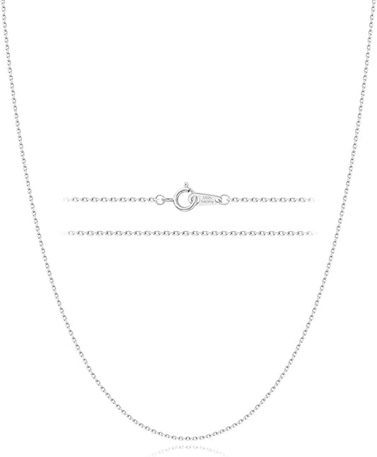 Gacimy 925 Sterling Silver Chain for Women, 1mm 1.3mm 1.5mm 1.8mm Cable Chain Necklaces
