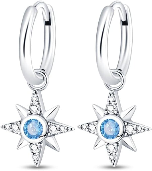 925 Sterling Silver Women Earrings, Sparkling Star and Moon Earrings, Various Hypoallergenic Earrings, Best Gift for Women
