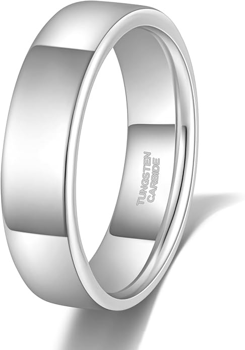 TRUMIUM 2mm 4mm 6mm Tungsten Rings for Women Men's Wedding Bands 24K Gold Plated Beveled Edges Flat High Polished Comfort Fit Size 5-14